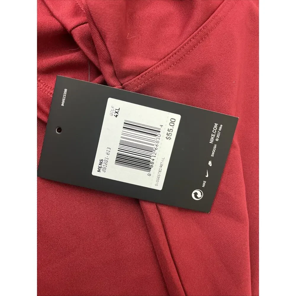 NWT Nike Shirt Men’s Size 4XL Polo Dri-Fit Polo Red Golf Short Sleeve